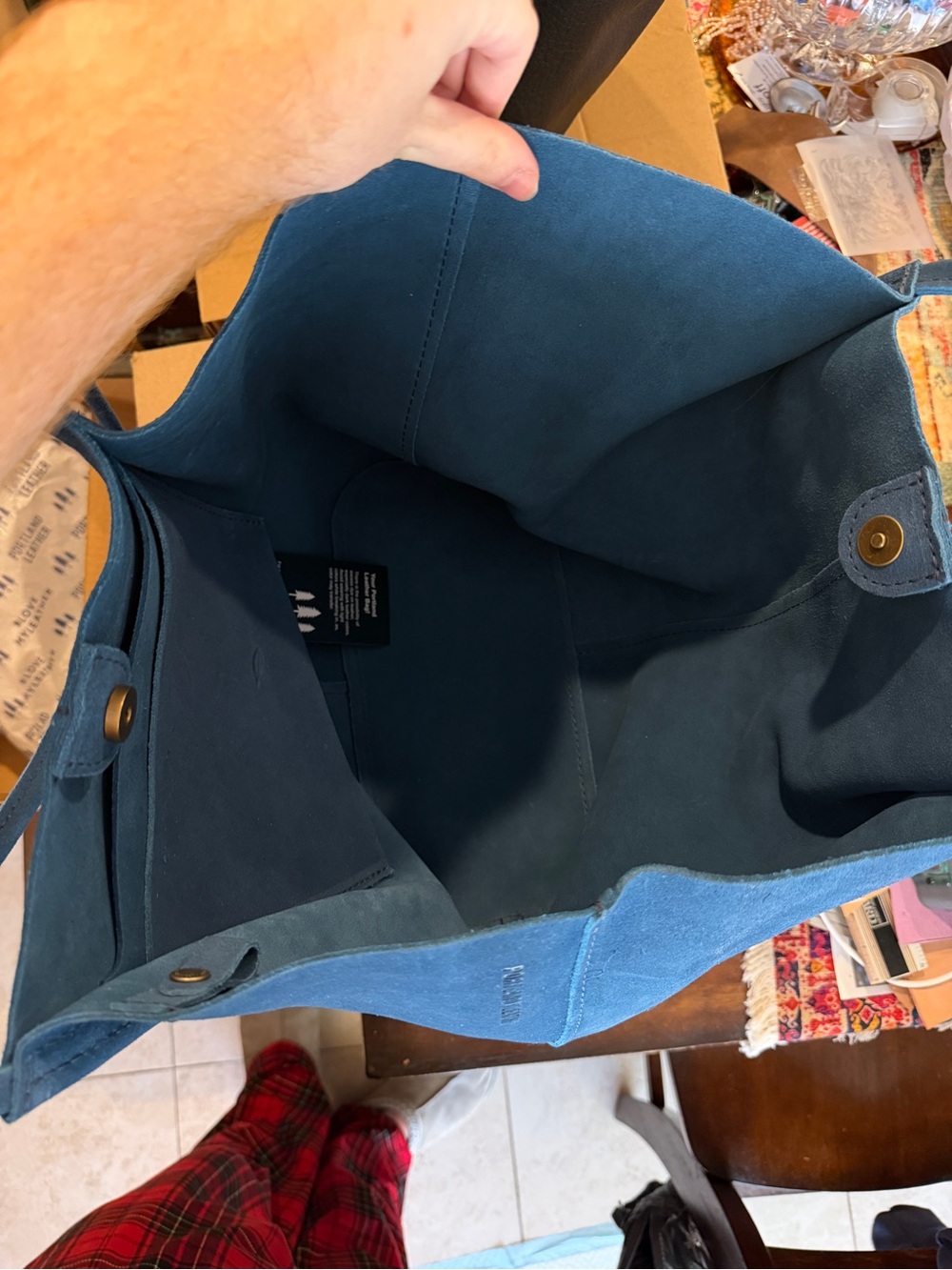 Portland Leather Goods PLG OS Mariner Blue Devan Suede Unicorn NEW - Picture 7 of 9